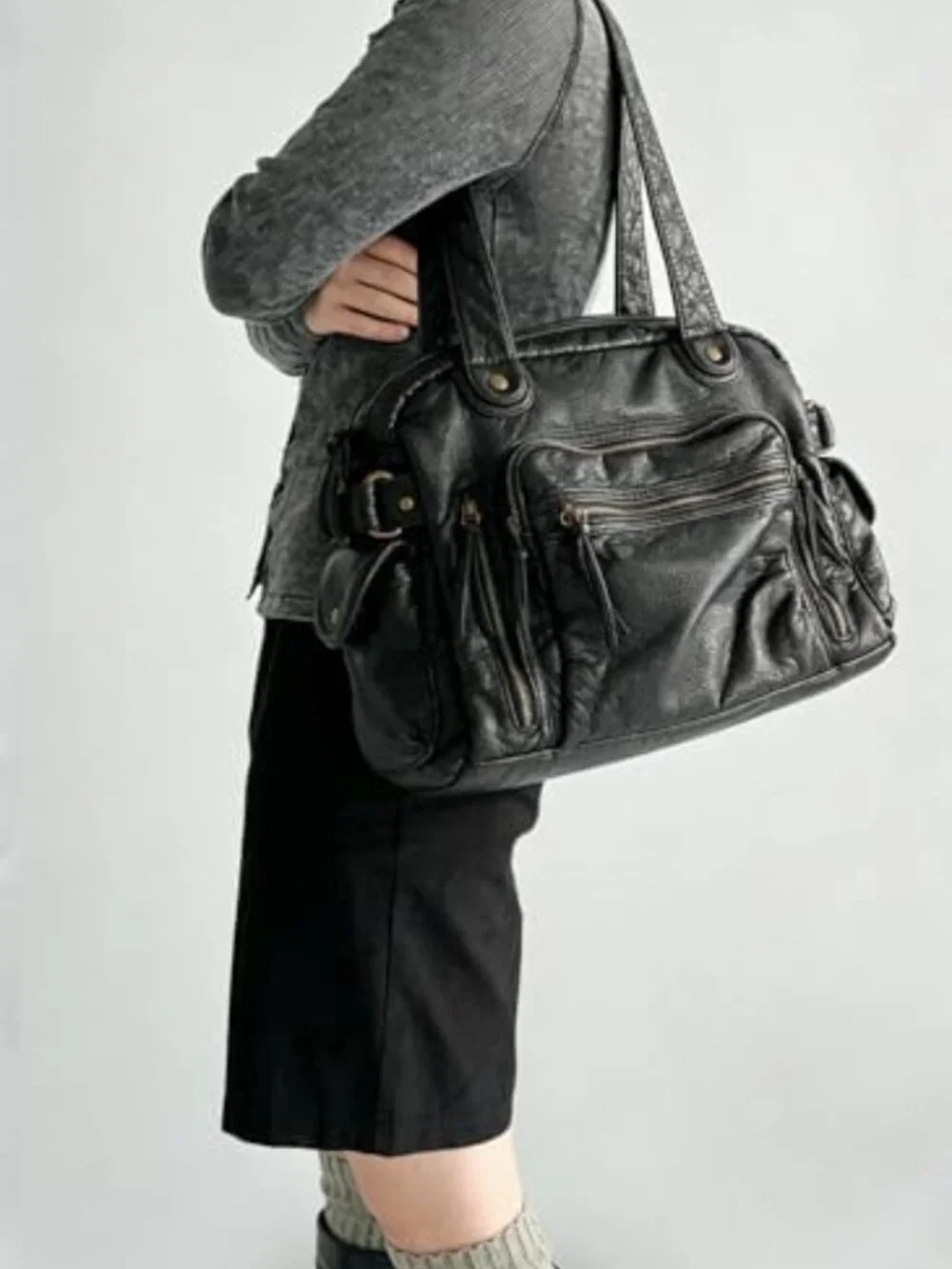 Vintage Y2K Slouchy Tote Bag | Large Hobo Handbag | Chic Shoulder Purse